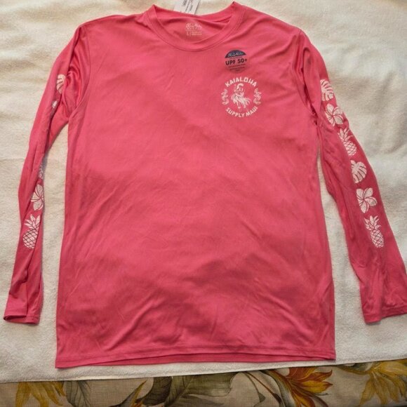 Hot pink rash guard, large, brand new with tags.  Designed and sold on Maui - Picture 1 of 2